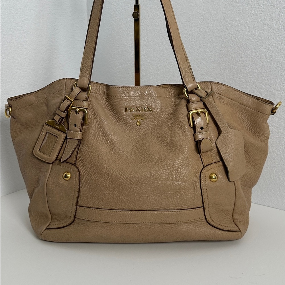 Prada Leather Tote with Gold Hardware - Picture 10 of 14